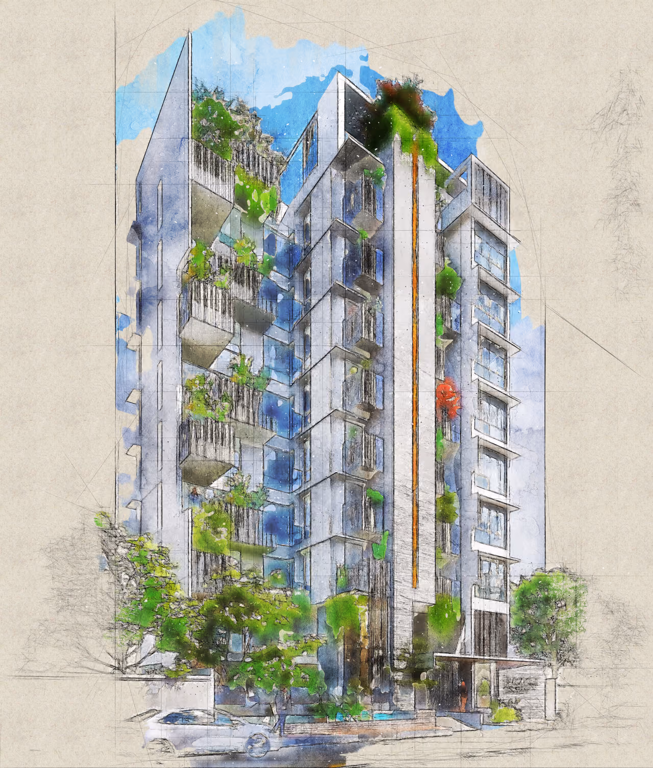 Mit Chit House, view 6 (sketch)