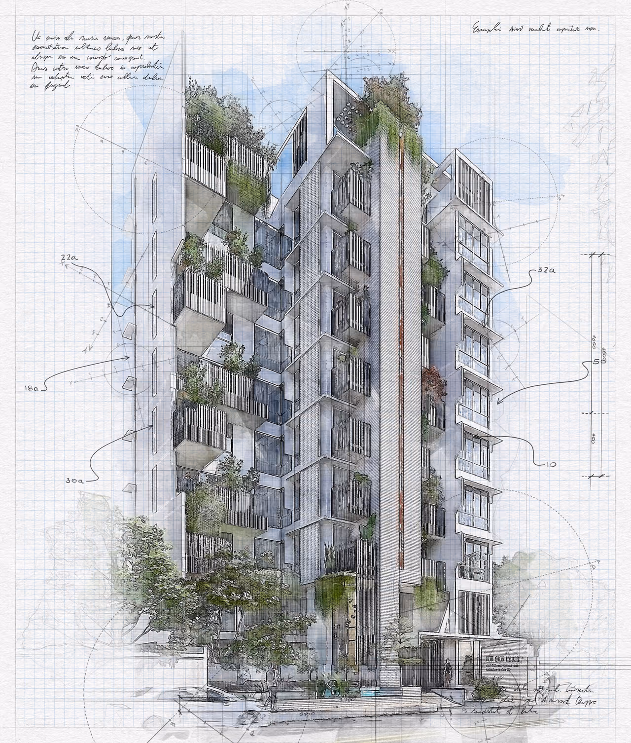 Mit Chit House, view 7 (sketch)
