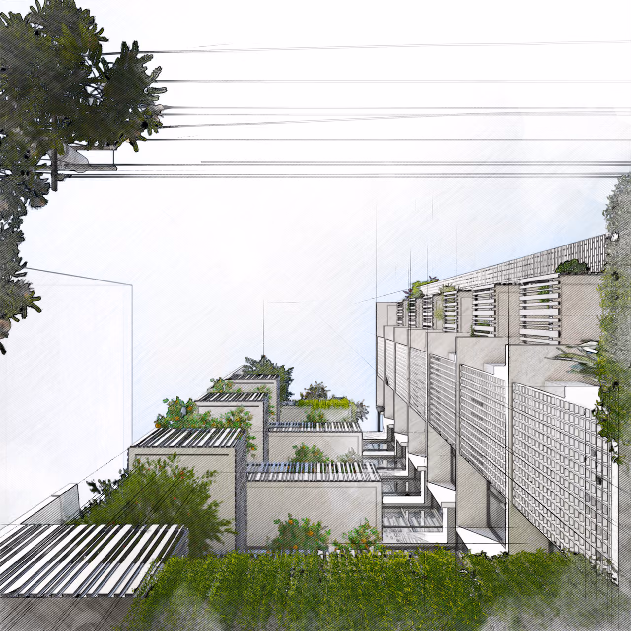 Mit Chit House, view 8 (sketch)