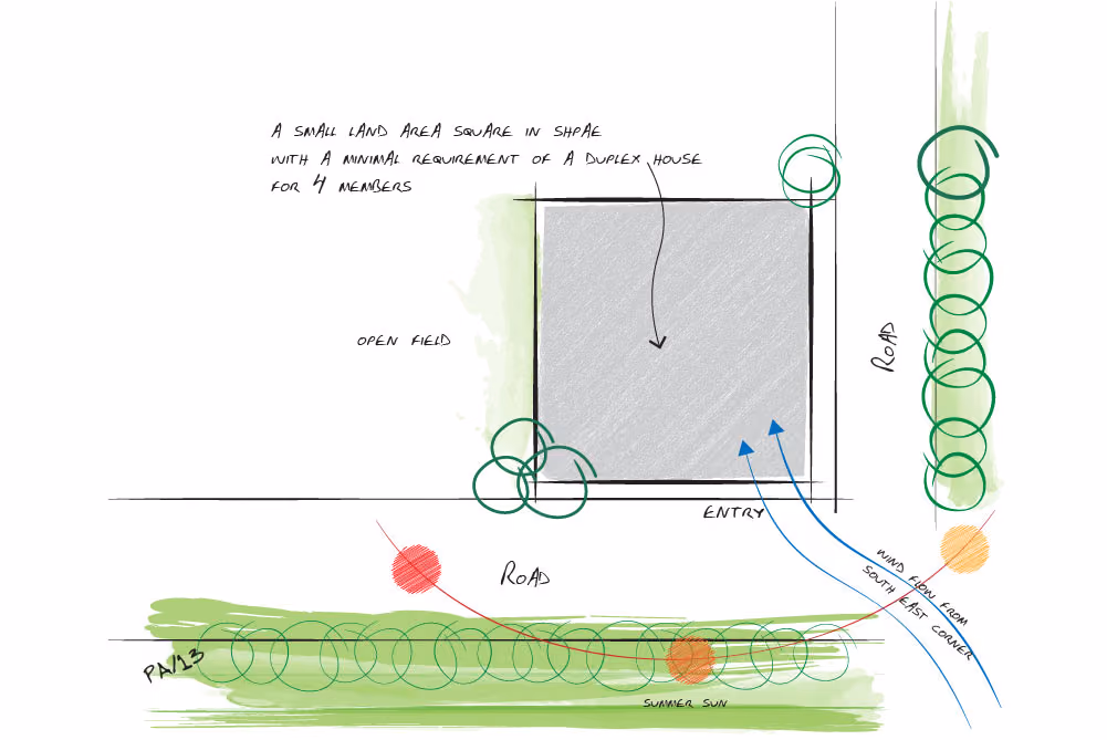 Giasuddin Residence, view 1 (sketch)